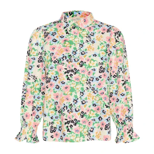 Part Two , Floral Print Shirt with Ruffle Details ,Multicolor female, Sizes:
