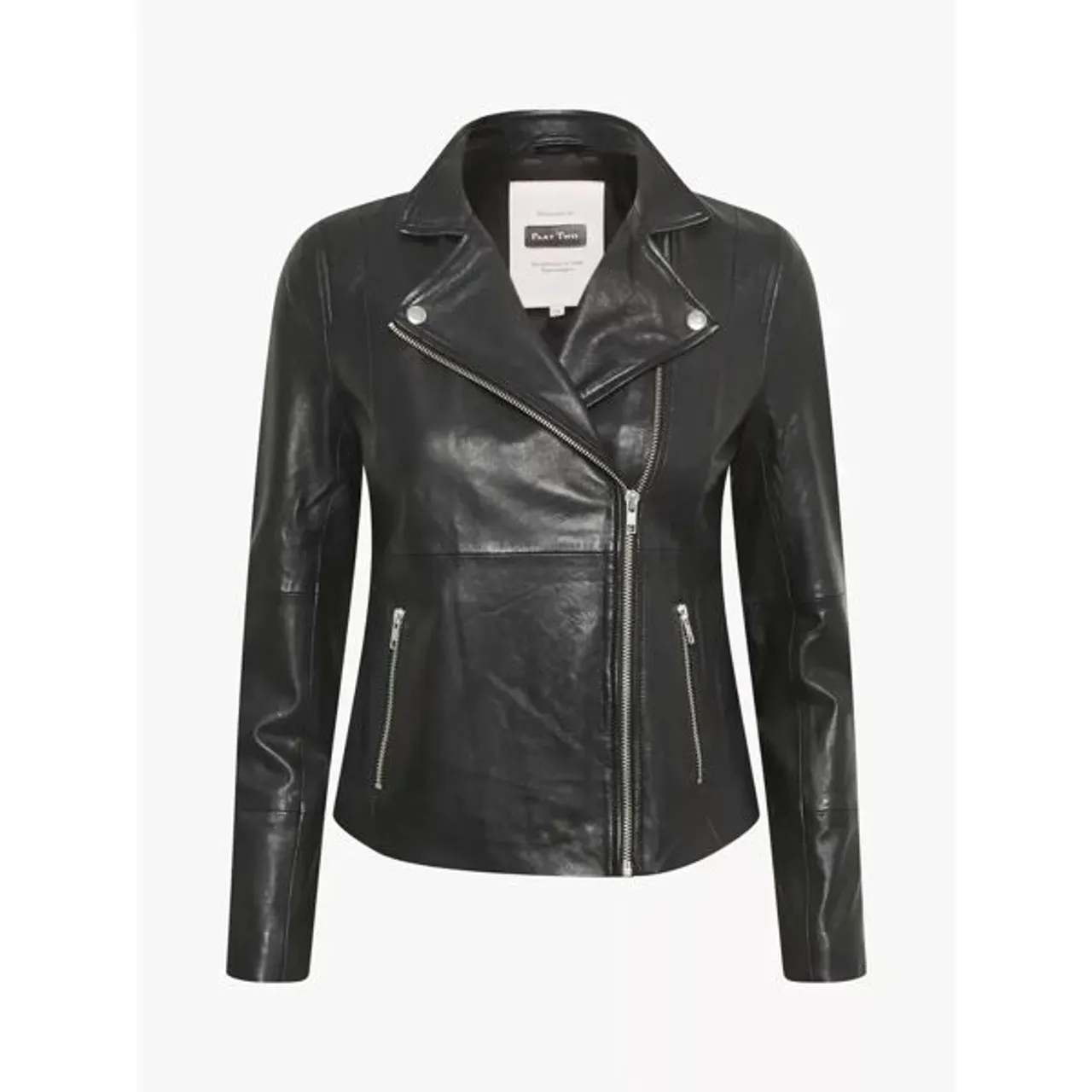 Part Two Frances Leather Biker Jacket, Black - Black - Female