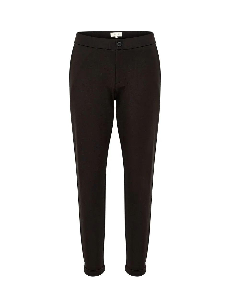 Part Two Mighty Folded Cuff Slim Fit Trousers, Black - Black - Female