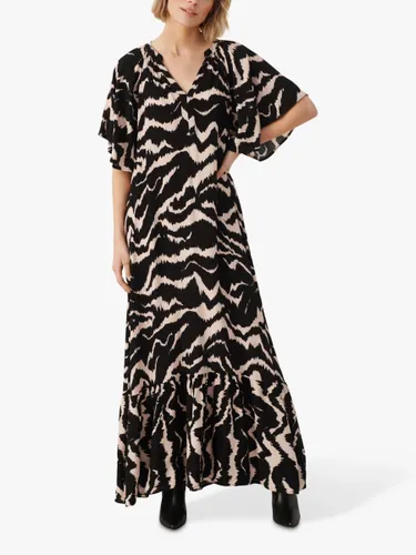 Part Two Othenia Zebra Print Tiered Maxi Dress, Black/Multi - Black/Multi - Female