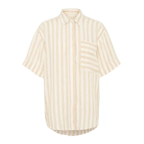Part Two , Oversized Striped Shirt Blouse White Pepper ,Multicolor female, Sizes: