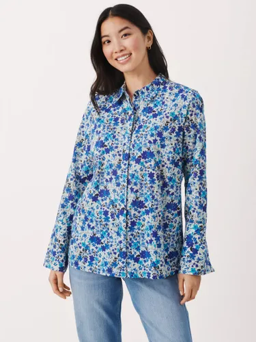 Part Two Sabella Cotton Floral Shirt, Blue - Blue Flower Print - Female