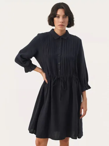 Part Two Sallie Linen Shirt Dress, Dark Navy - Dark Navy - Female