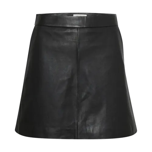 Part Two , Short Leather Skirt ,Black female, Sizes: