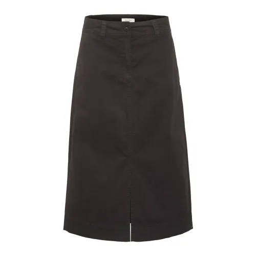 Part Two , Simple A-line Skirt with Pockets and Front Slit ,Blue female, Sizes: