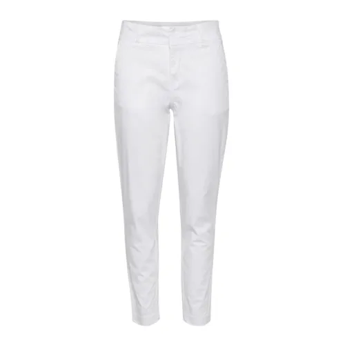 Part Two , Slim-fit Cotton Pants for Women ,White female, Sizes: