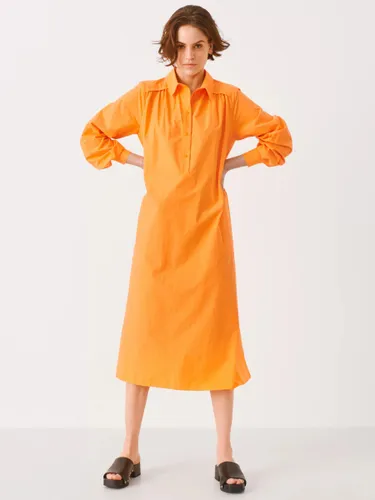 Part Two Smilla Cotton Long Sleeve Shirt Dress - Apricot - Female