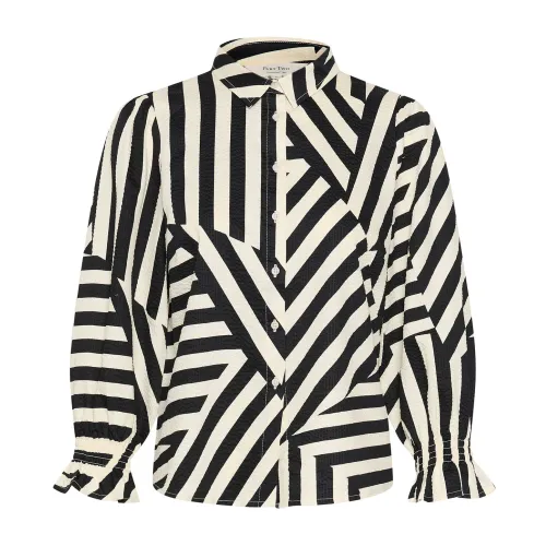 Part Two , Striped Deconstructed Blouse with Flared Cuffs ,Multicolor female, Sizes: