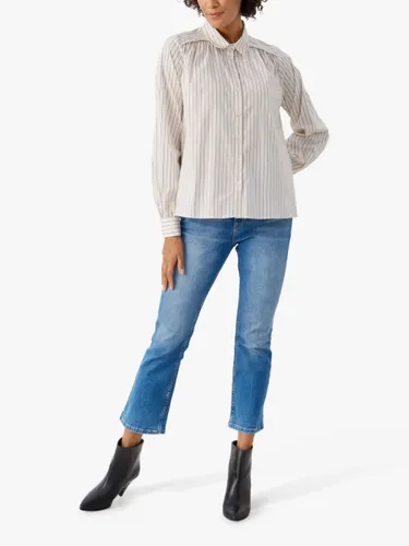 Part Two Terna Relaxed Fit Striped Shirt, Whitecap Gray - Whitecap Gray - Female