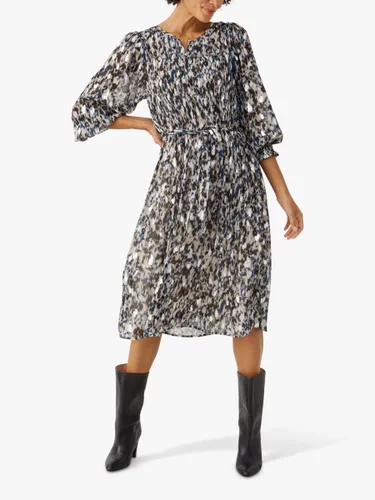 Part Two Trice Relaxed Fit Knee Length Dress, Texture Print Silver - Texture Print Silver - Female