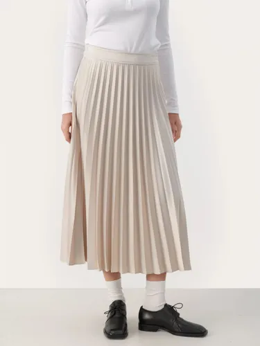 Part Two Veneda Pleated Midi Skirt - Oatmeal - Female