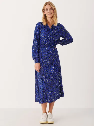 Part Two Viona Fitted Maxi Long Sleeve Dress - Blue/Multi - Female