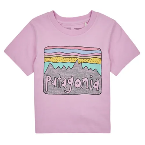 Patagonia  Baby Regenerative Organic Certified Cotton Fitz Roy Skies T-  boys's Children's T shirt in Purple