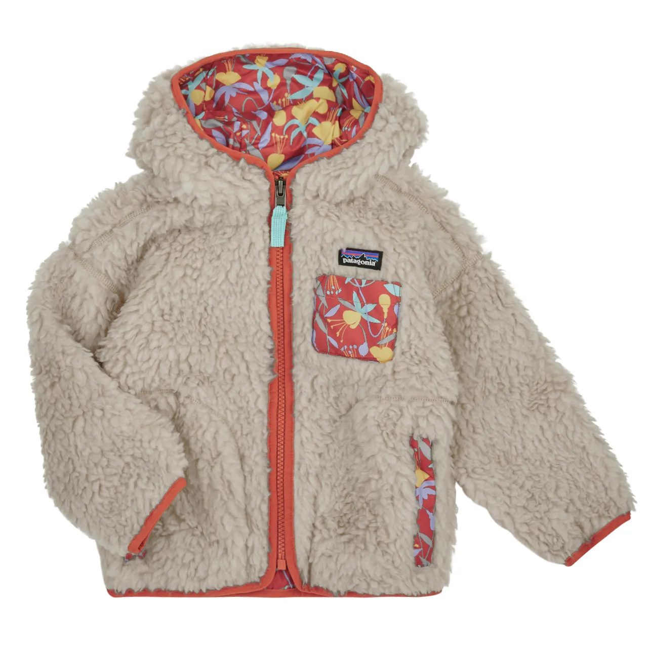 Patagonia  BABY RETRO-X HOODY  boys's Children's fleece jacket in Multicolour