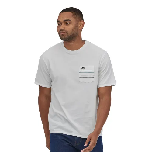 Patagonia Line Logo Ridge Stripe Organic Pocket T-Shirt - AW23