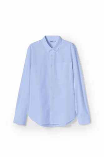 Patchwork poplin shirt - BLUE - S