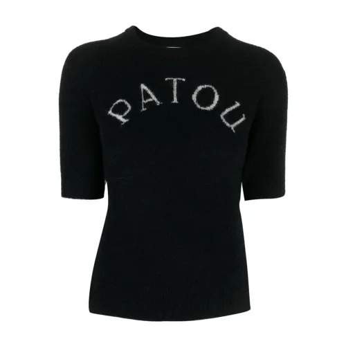 Patou , Alpaca Wool-Blend Knit Top ,Black female, Sizes: