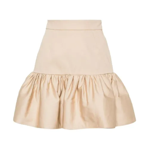 Patou , Beige Cotton Twill Skirt ,Beige female, Sizes: