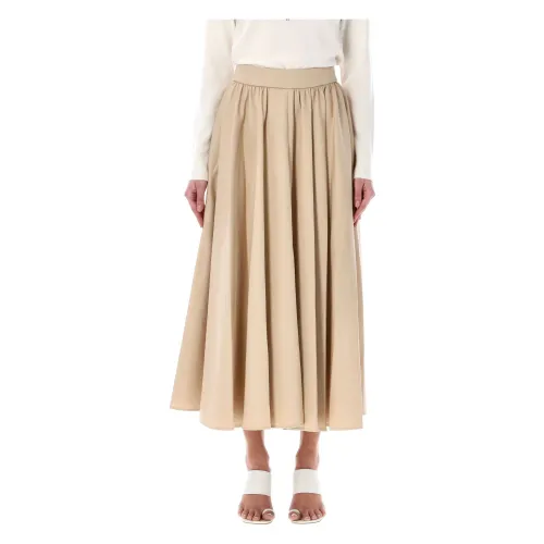 Patou , Beige Maxi Cotton Skirt ,Beige female, Sizes: