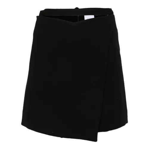 Patou , Black A-Line Wrap Skirt ,Black female, Sizes:
