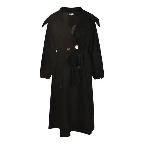 Patou , Black Coats for Women ,Black female, Sizes: