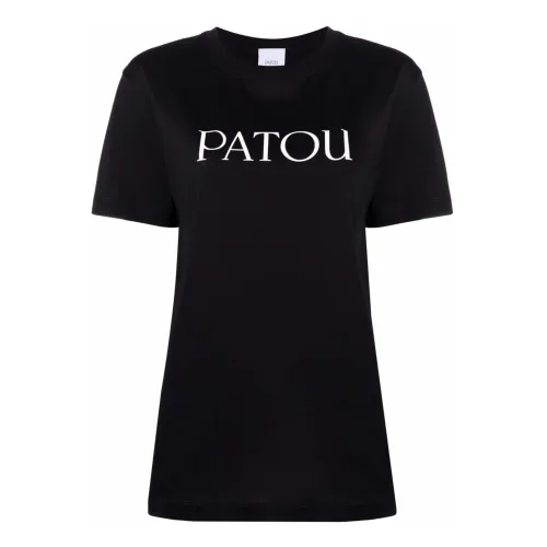 Patou , Black Cotton Crewneck T-shirt ,Black female, Sizes: