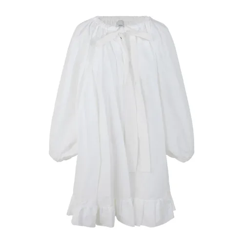 Patou , Frill Dress in White ,White female, Sizes: