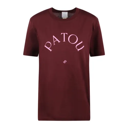 Patou , Logo-print Round Neck T-shirt ,Red female, Sizes: