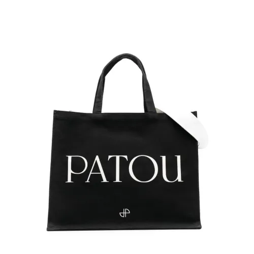 Patou , Logo-Print Tote Bag ,Black female, Sizes: ONE SIZE