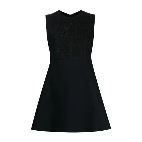 Patou , Mini embroidery dress ,Black female, Sizes: