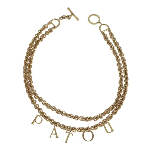 Patou , Patou Letters Double Necklace ,Yellow female, Sizes: ONE SIZE