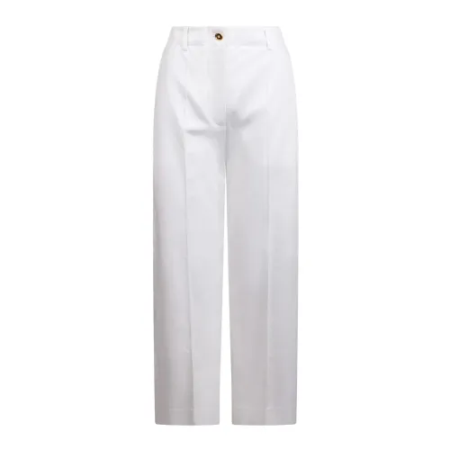 Patou , Patou Wide-leg cotton trousers ,White female, Sizes: