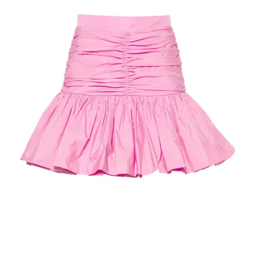 Patou , Pink Flare Skirt with Maxi Ruffle ,Pink female, Sizes: