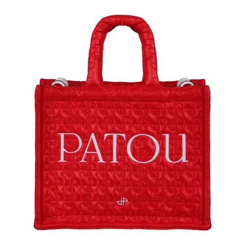 Patou , Quilted Logo Tote Bag ,Red female, Sizes: ONE SIZE