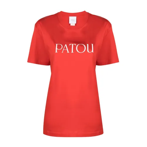 Patou , Red Logo Print Cotton T-shirt ,Red female, Sizes: