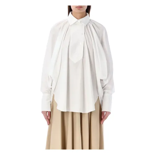 Patou , White Overshirt with Classic Collar ,White female, Sizes: