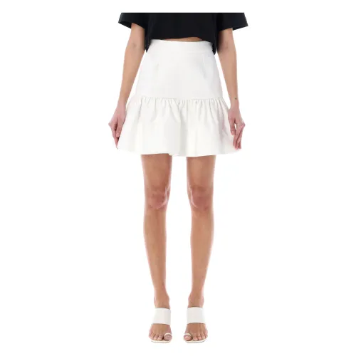 Patou , White Ruffle Mini Skirt ,White female, Sizes: