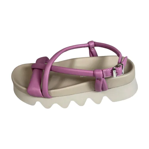 Patrizia Bonfanti , Purple Platform Sandal with Crossed Straps ,Purple female, Sizes: