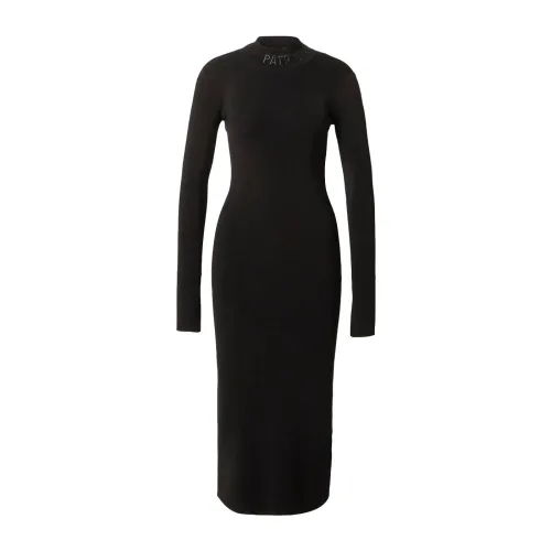Patrizia Pepe , Black Longuette Dress ,Black female, Sizes: