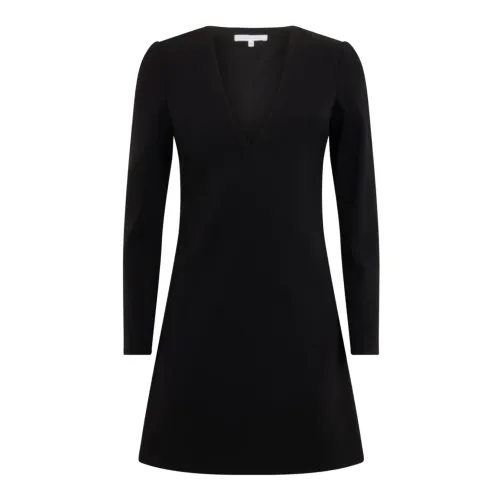 Patrizia Pepe , Clean and Linear Black Midi Dress ,Black female, Sizes: