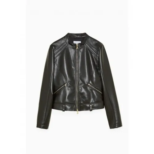 Patrizia Pepe , Faux-leather Biker Jacket ,Black female, Sizes: