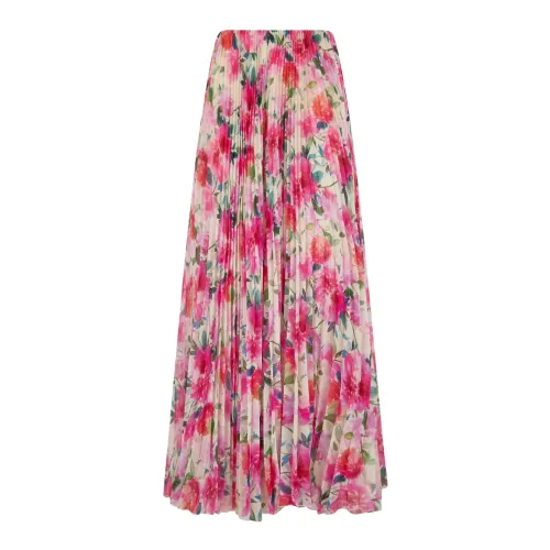 Patrizia Pepe , Floral Pleated Maxi Skirt ,Multicolor female, Sizes: