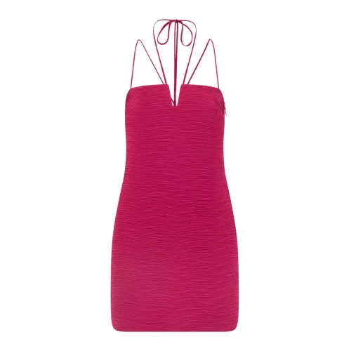 Patrizia Pepe , Fuchsia Pleated Mini Dress ,Pink female, Sizes: