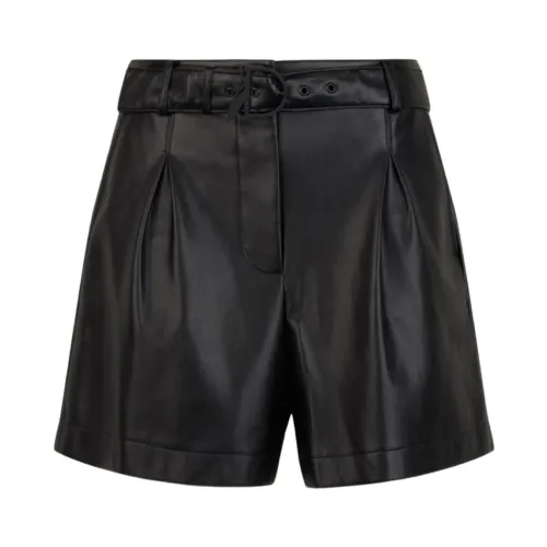 Patrizia Pepe , High Waist Black Faux Leather Shorts ,Black female, Sizes: