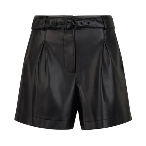 Patrizia Pepe , High Waist Faux Leather Shorts ,Black female, Sizes: