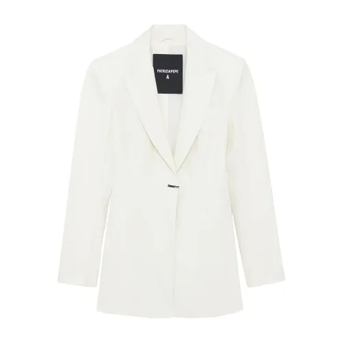 Patrizia Pepe , Jacket 1-button slim jacket ,White female, Sizes: