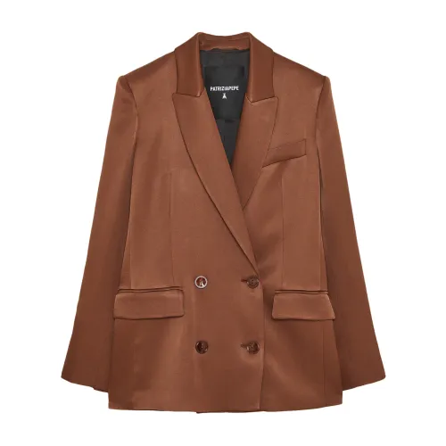 Patrizia Pepe , Jacket Double-breasted jacket ,Brown female, Sizes: