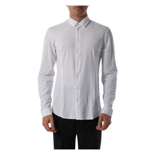 Patrizia Pepe , Jersey Cotton Shirt with Front Buttons ,White male, Sizes: