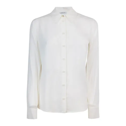 Patrizia Pepe , Regular Collar Shirt with Pleats ,White female, Sizes: