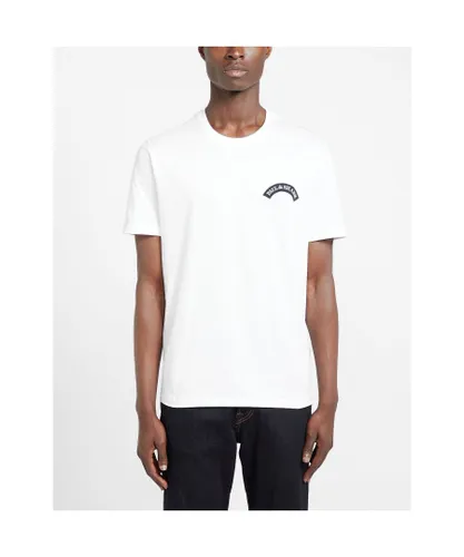 Paul and Shark Mens Arch Printed Logo Organic Cotton T-Shirt in White